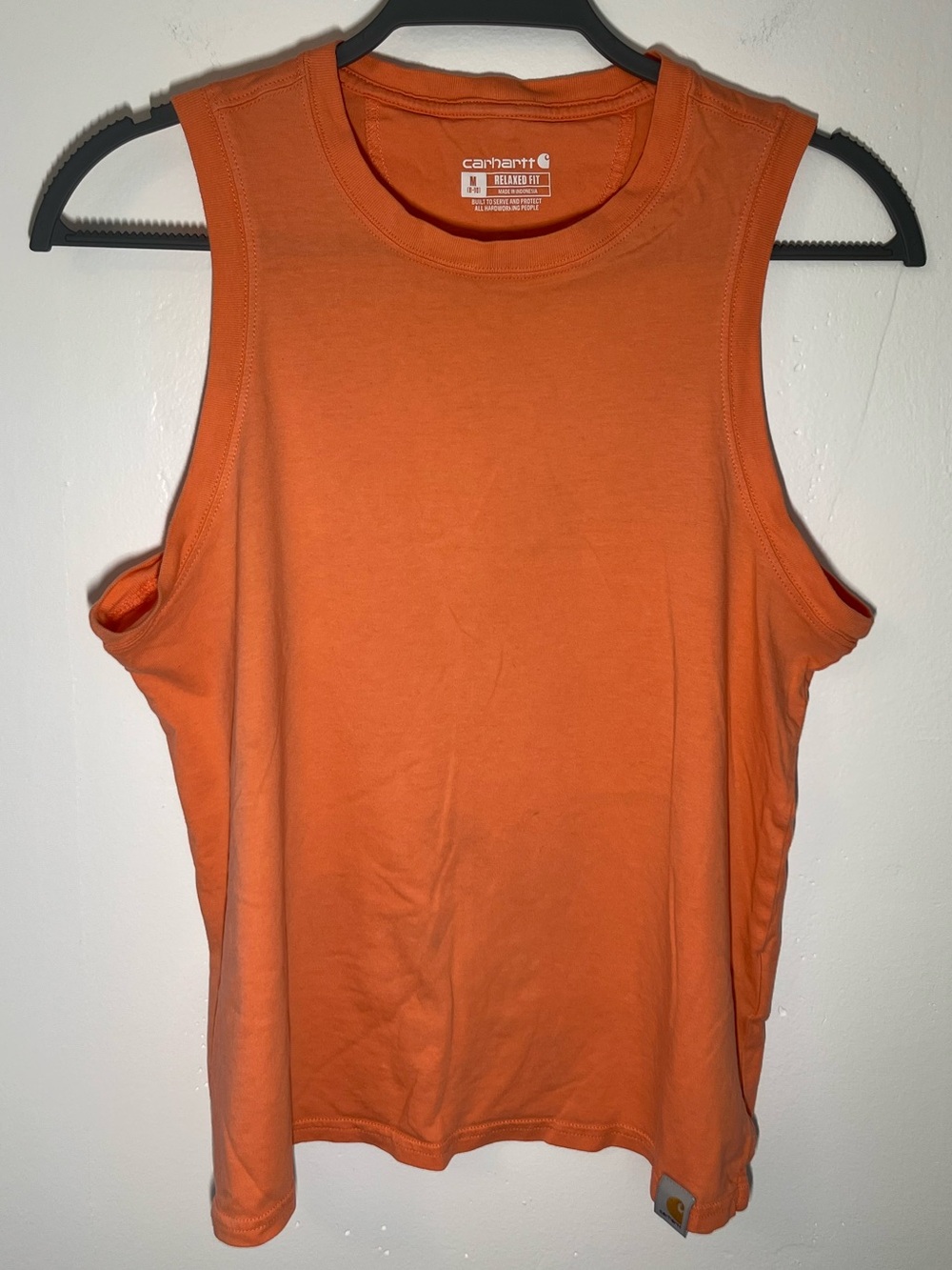 Carhartt Coral Orange Sleeveless Work Tank